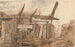 De bouw van de Waterloo-brug - William Henry Hunt — weergave van het kunstwerk