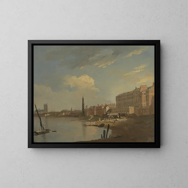 The Thames and the Adelphi - William Hodges — framed artwork on a wall
