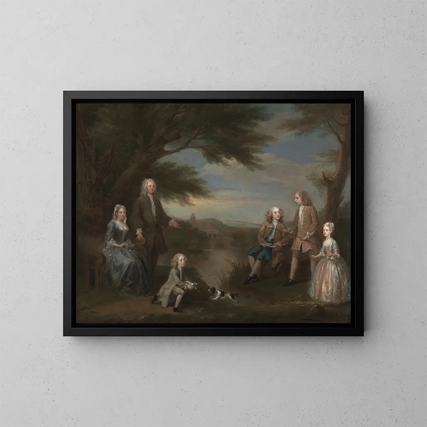 John and Elizabeth Jeffreys and their children - William Hogarth — framed artwork on a wall