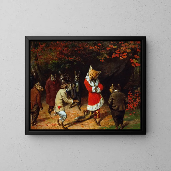 His Majesty Receives - William Holbrook Beard — framed artwork on a wall