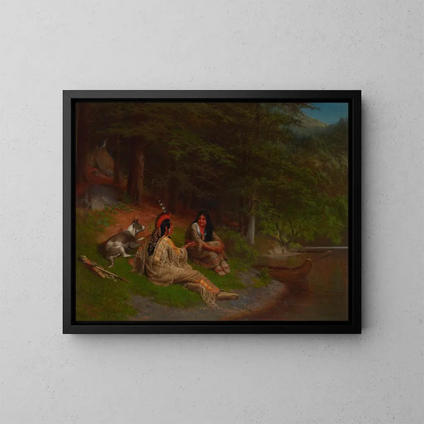 Indian Idylle Painting - William Holbrook Beard — framed artwork on a wall