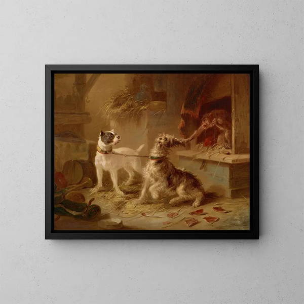 Playful Monk - William Holbrook Beard — framed artwork on a wall