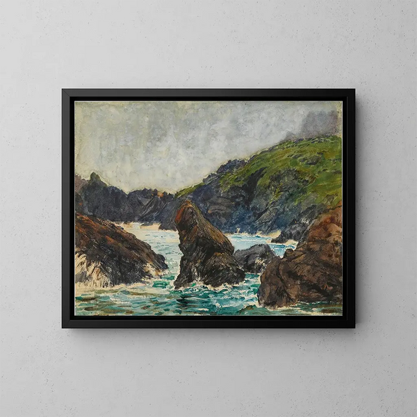 The Cornwall Lizard - William Holman Hunt — framed artwork on a wall