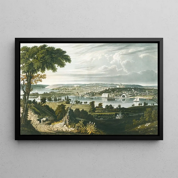 Stad Washington vanaf de andere kant van de marinewerf - William James Bennett — ingelijst kunstwerk aan de muur