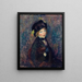 Head of a girl with feathers in a turban - William James Glackens — framed artwork on a wall
