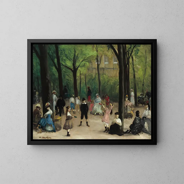 Tuinen van Luxemburg - William James Glackens — ingelijst kunstwerk aan de muur