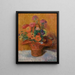 Red Basket of Zinnias - William James Glackens — framed artwork on a wall