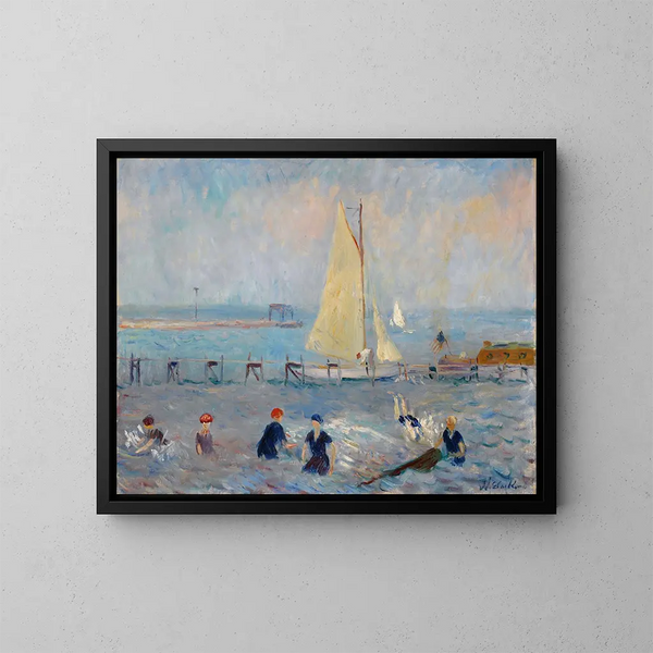 Landschap met zes zwemmers in Bellport - William James Glackens — ingelijst kunstwerk aan de muur