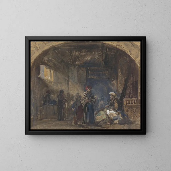 Cairo Bazaar Painting - William James Müller — framed artwork on a wall