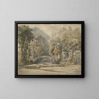 William James Mller - Landscape with bridge.webp