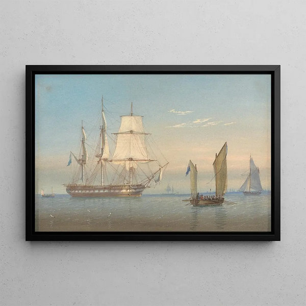William Joy - A British Frigate Dropping Anchor.webp