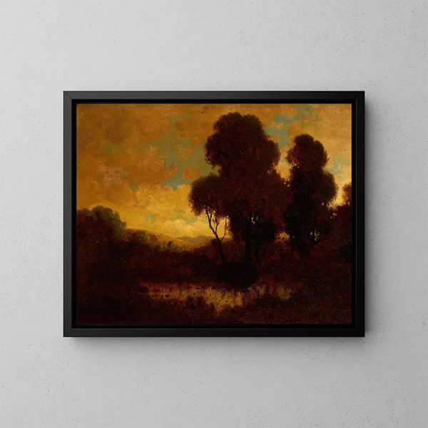 Evening Landscape - William Keith — framed artwork on a wall