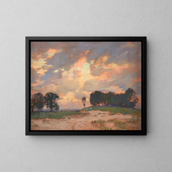 The Bûcher - William Langson Lathrop — framed artwork on a wall