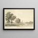 Uitzicht op het meer en het eiland vanaf de gazon bij Kew - William Marlow — ingelijst kunstwerk aan de muur