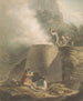 Landschap met kalkoven en arbeiders - William Marshall Craig — weergave van het kunstwerk
