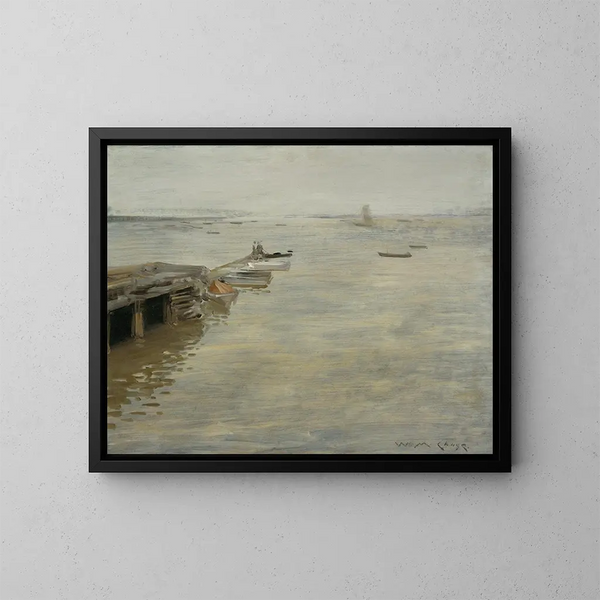 Een grijze dag - William Merritt Chase — ingelijst kunstwerk aan de muur