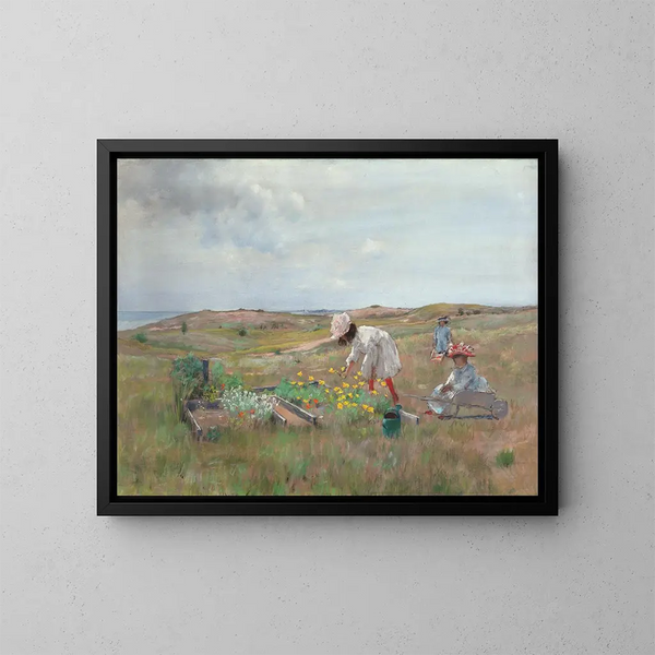Rassemblement de fleurs, Shinnecock, Long Island - William Merritt Chase — ingelijst kunstwerk aan de muur
