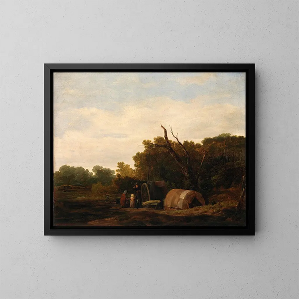 A gypsy encampment - William Mulready — framed artwork on a wall