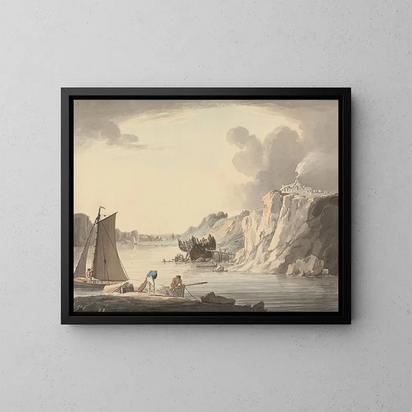 the Stream Entrance Stonehouse between Plymouth and Dock Devon - William Payne — framed artwork on a wall