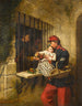Binnenkant van de gevangenis van Marseille: een scène uit La Petite Dorrit - William Powell Frith — weergave van het kunstwerk