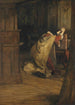 Hamlet en de koning bidden, ik kan niet, mijn woorden vliegen weg, mijn gedachten blijven beneden, woorden zonder gedachten gaan nooit naar de hemel, Acte III Scène 3 - William Quiller Orchardson — weergave van het kunstwerk