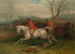 Hunting fox arriving at a fence in full run - William Shayer — artwork view