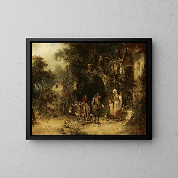 L'homme aux lapins - William Shayer — framed artwork on a wall