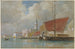 Navigatie langs de kade in Venetië - William Stanley Haseltine — weergave van het kunstwerk