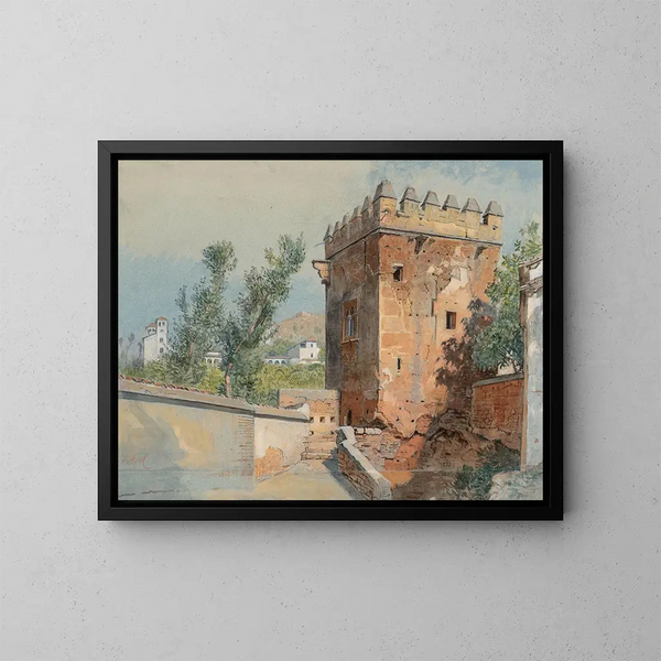 uitzicht vanaf de Alhambra, Spanje - William Stanley Haseltine — ingelijst kunstwerk aan de muur