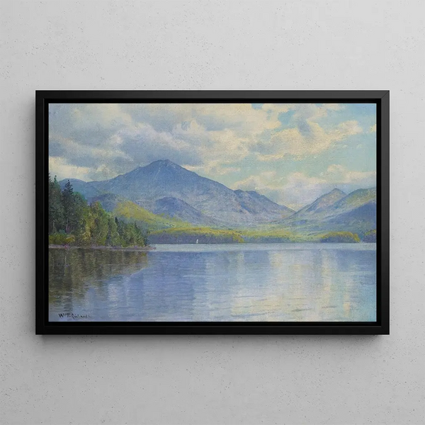Lake Placid, Adirondack Mountains - William Trost Richards — framed artwork on a wall