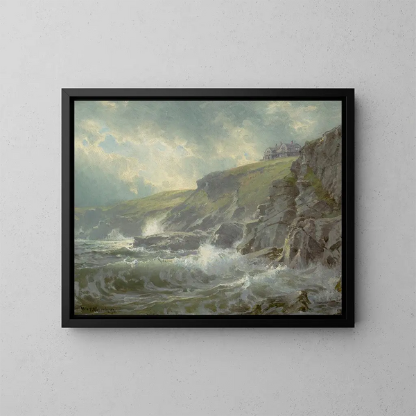 View of the Graycliff Artists' House, Newport, Rhode Island - William Trost Richards — framed artwork on a wall