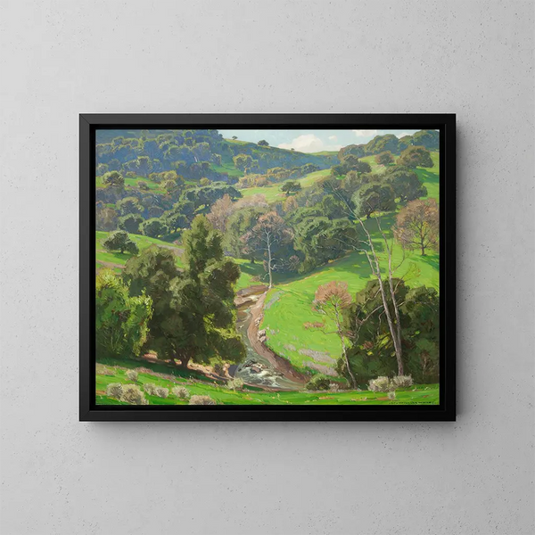 The Spring Coat - William Wendt — framed artwork on a wall