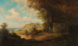 Willy Moralt - Mdchen vor Waldkapelle.webp