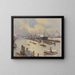 Port of Hamburg with Cap Polonio and Kehrwiederspitze - Willy Stwer — framed artwork on a wall