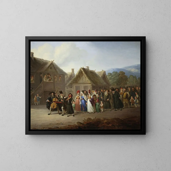 Jewish wedding painting - Wincenty Smokowski — framed artwork on a wall