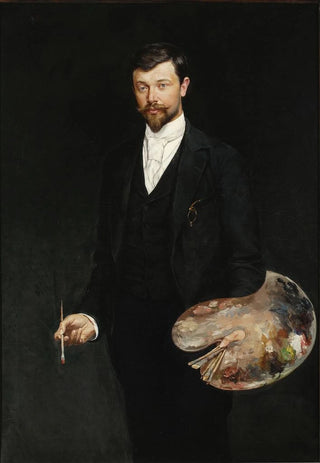 Wincenty Wodzinowski - Selfportrait with palette.webp