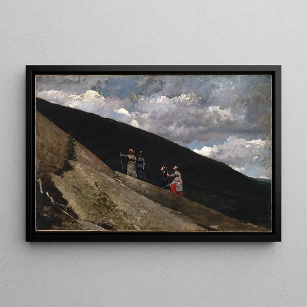 In de bergen - Winslow Homer — ingelijst kunstwerk aan de muur