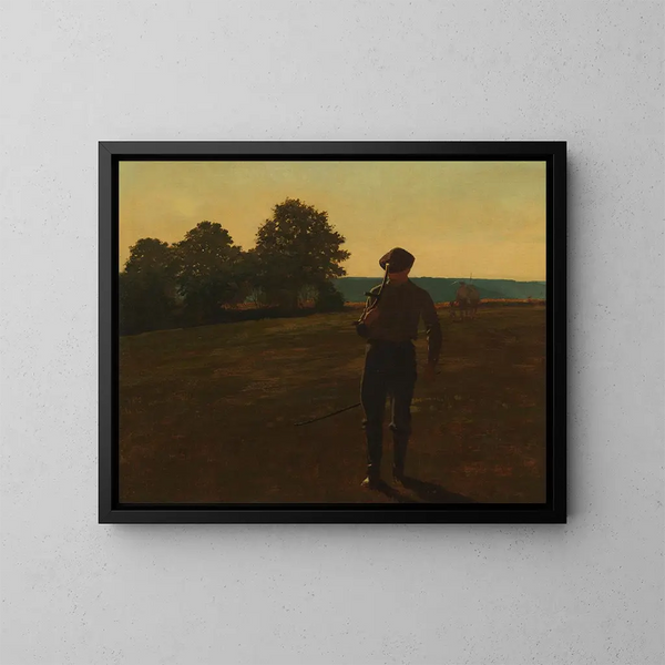 Man met zeis - Winslow Homer — ingelijst kunstwerk aan de muur
