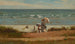 op het strand in Marshfield - Winslow Homer — weergave van het kunstwerk