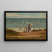 op het strand in Marshfield - Winslow Homer — ingelijst kunstwerk aan de muur