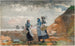 van drie jonge vissersvrouwen in Tynemouth - Winslow Homer — weergave van het kunstwerk