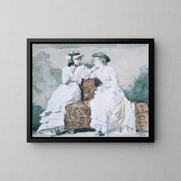 Twee dames - Winslow Homer — ingelijst kunstwerk aan de muur