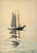 van twee-mast zeilboot met reddingsboot - Winslow Homer — weergave van het kunstwerk