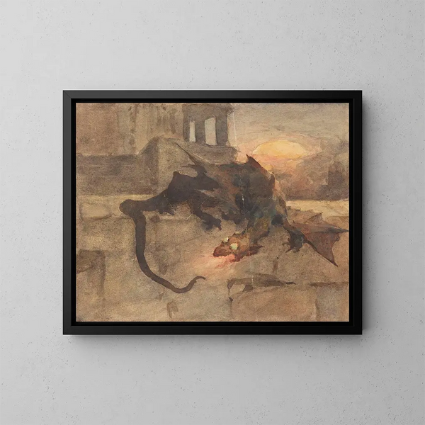 Dragon - Witold Pruszkowski — framed artwork on a wall