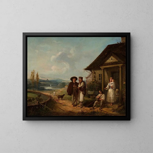 in front of a manor - Wojciech Gerson — framed artwork on a wall