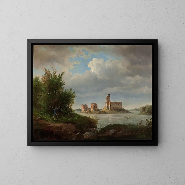 the Trakai Island Castle Ruins - Wojciech Gerson — framed artwork on a wall