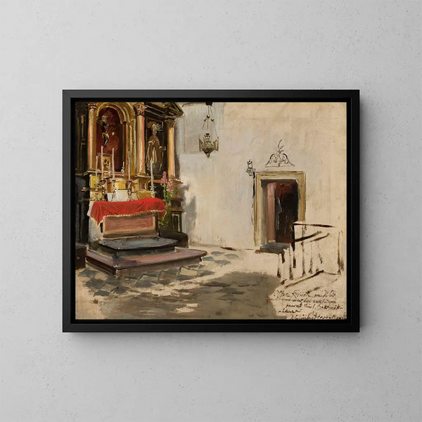 the Altar in Wola Church - Wojciech Kossak — framed artwork on a wall