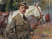 Zelfportret met een paard - Wojciech Kossak — weergave van het kunstwerk