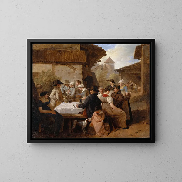 Rural Meal Painting - Wolfgang Adam Töpffer — framed artwork on a wall