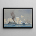Actie tussen de USS Monitor en de CSS Merrimac in Hampton Roads, VA, Burgeroorlog - Worden Wood — ingelijst kunstwerk aan de muur